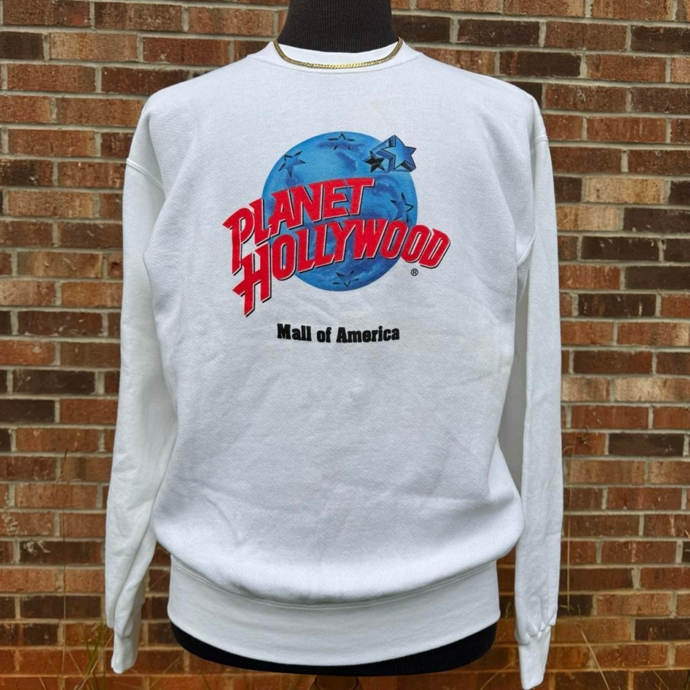 Planet Hollywood Mall of America White size Medium Crewneck Sweater